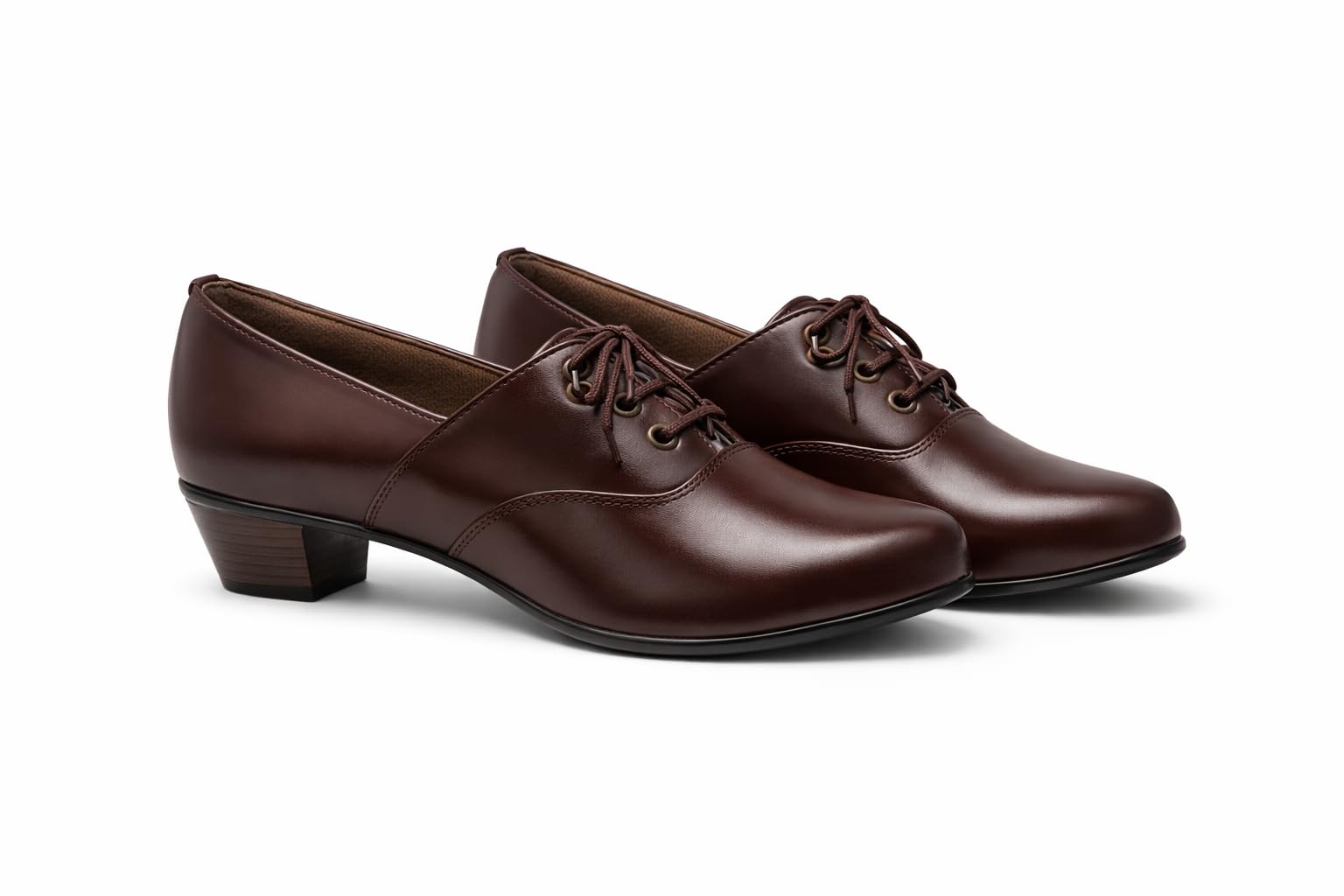 Hey LaVida Women's Oxford Lace-Up Shoes, Brown, Low Heel, Formal Office Wear-picture-28