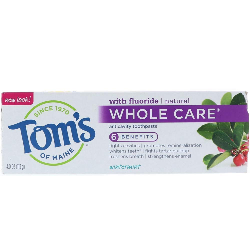 Toms of Maine Whole Care Natural Toothpaste Wintermint 4 oz Pack of 18