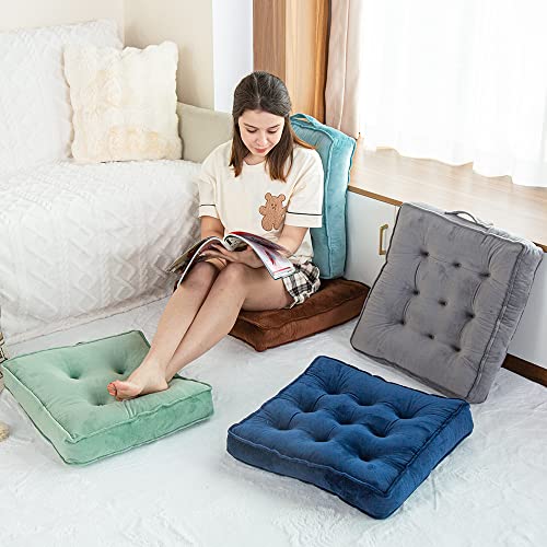 Awesling 20×20 Inch Floor Pillow, Square Large Pillow Seating For Adults & Kids, Floor Cushion For Living Room Tatami, Seat Cushion For Chair, Sofa, Yoga (Dark Blue) #TOP2