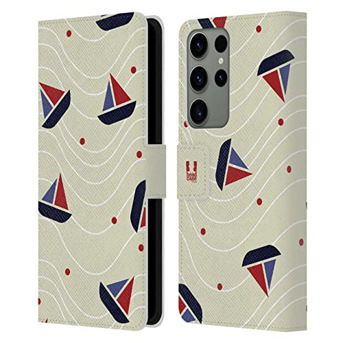 Coque Portefeuille en Cuir Samsung S23 Ultra Motifs Bateau Finition Soignée