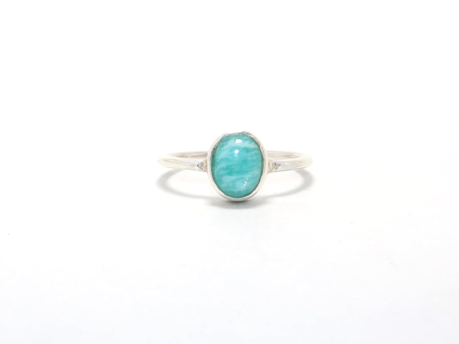 Genuine Amazonite Ring Oval Shape 925 Sterling Silver Handmade Jewelry Proposal Ring Delicate Gift For Women And Girls Gift Idea - Image 4