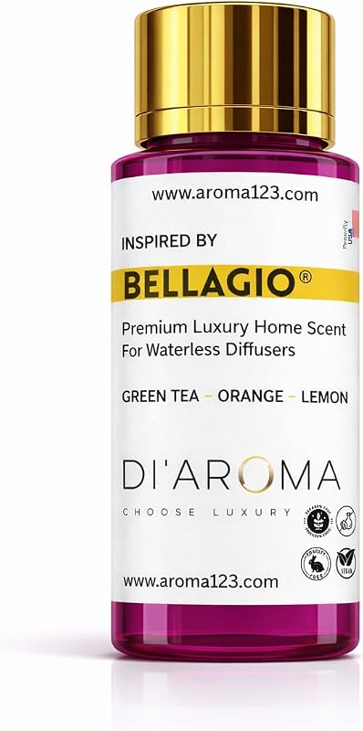 Di’Aroma Luxury Hotel Resort Collection Bellagio 60ml 2 Fl Oz - Fragrance Oil, Diffuser Oil for Waterless & Cold-Air Diffusers, Premium Air Freshener (2 Fl Oz, Bellagio)