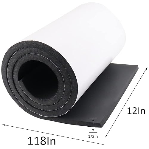 Miniatura 58 de DGSL Hojas de espuma adhesiva de neopreno, 12 pulgadas de ancho x 118 pulgadas de largo x 1/2 pulgadas de grosor, lámina de espuma de celda cerrada