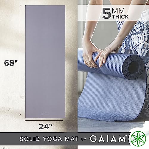 image for Gaiam Yoga Mat Premium Solid Color Non Slip Exercise & Fitness Mat for