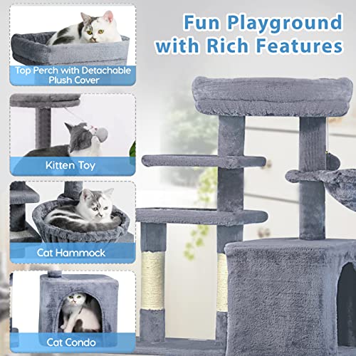 Pawstory Cat Tree Cat Tower, Multi-Level Cat Tree For Indoor Cats With Scratching Post, Cat Condo With Hammock Perch Toys, Cat Furniture For Kittens Adult Cats #TOP5