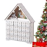 Calendrier de l'Avent en Bois avec Lumières LED, 24 Tiroirs à...