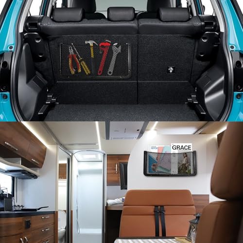 Filet de Rangement Camping Car, 42 cm x 21 cm Filet de Stockage Voiture, Filet Rangement Voiture, 4PCS Filet de Rangement pour Voiture, Filets pour Auto – vue 4
