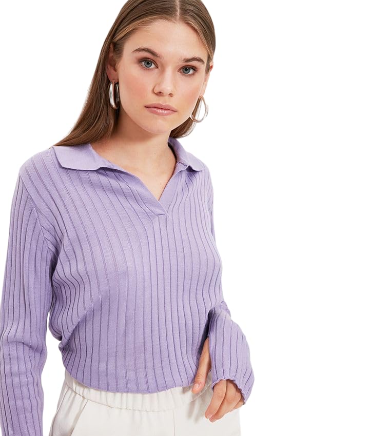 CRAMPLE® Long-Sleeve Collared Plain Ribbed Slim Fit Knit Top-picture-35