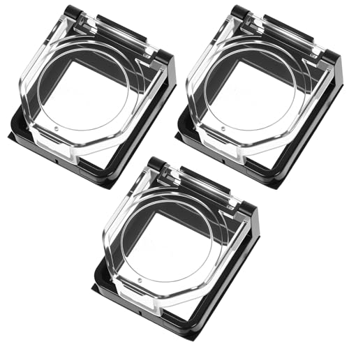 YBEATY 3 PCS Power Push Button Switch Cover Transparent Dustproof Safety Button Cap Electrical Protective Cover Emergency Stop Protection Cover Push Start Touch Button Protector for Light Board Table