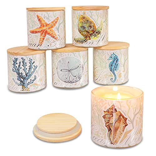 Crystal Club Scented Candles For Home, 6 Pack Ocean Theme Aromatherapy Candle, Hand Poured Natural Soy Wax, Small Jar Candles Set For Travel, Yoga, Home Decor #TOP18