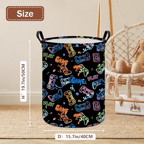 Image of Game Fabric Storage Bin Nursery Organizer Basket