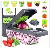 AHA Lifestyles16-in-1 Vegetable Chopper Slicer, Veggie Chopper, Food Chopper, Vegetable Cutter & Spiralizer - Kitchen Gadget Makes Slicing and Prepping Quick and Easy Meal Prep Tool