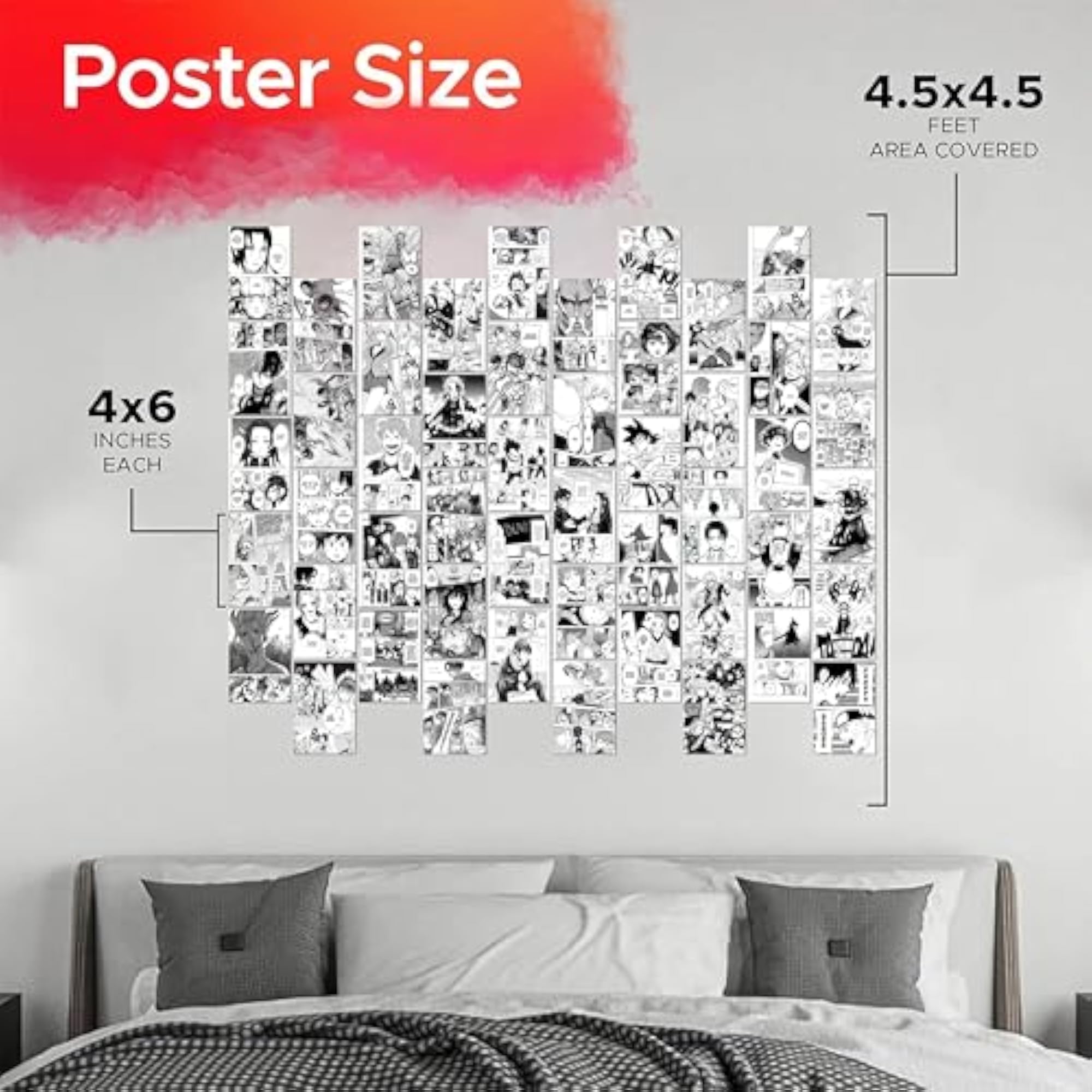 Anime Manga Inspired Wall Collage Kit, 50 PCS