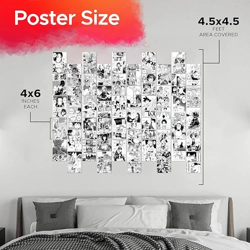 Image of Japanese Manga Aesthetic Poster Set 50 PCS, Anime Comic Wall Collage Cards for Modern Room Decoration (BP8 A Poster)