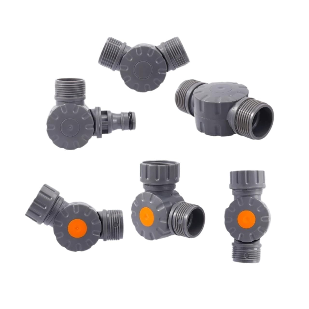 Conector rápido giratorio de 1/2 ", 3/4" y 1 ", válvula de bola giratoria de hilo macho/hembra, junta de reparación de tuberías de agua for riego(3I4 M to Nipple)