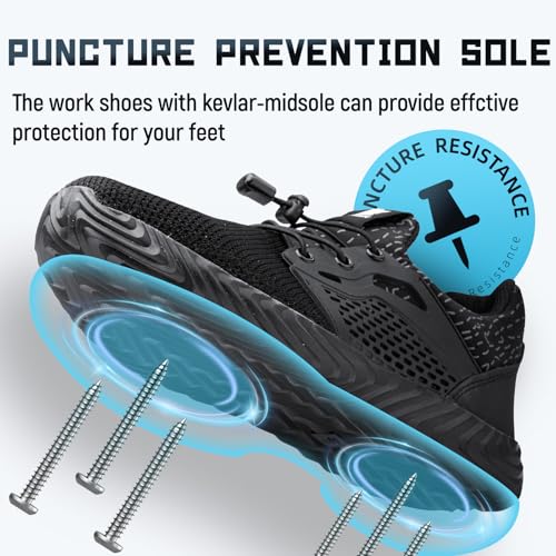 Furuian Steel Toe Indestructible Shoes Men Women Lightweight Puncture Resistant Safety Work Shoes Sneakers for Construction Working Breathable4