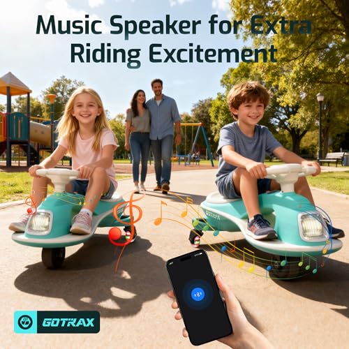 Image of Gotrax WG1 Electric Wiggle Car for Kids, 12V Big Battery up to 120Min Playtime, Music Speaker &Rear Flash Wheels, Battery Display & Easy Assembly w /Pedal Throttle, Crazy Cart Gift for Ages 3+, 132Lbs