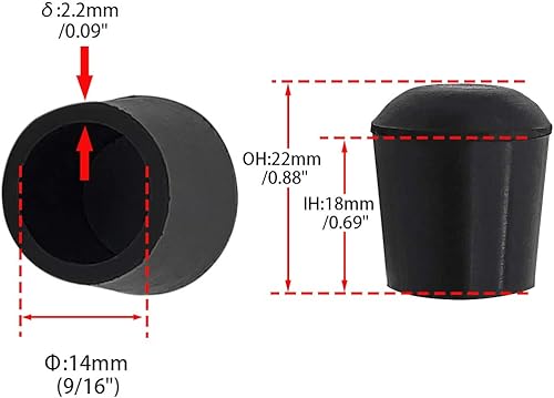 Miniatura 55 de Flyshop 4 tapas redondas de goma de 1.772 in para patas de silla, protectores de suelo, antideslizantes y reducción de ruido, calcetines duraderos