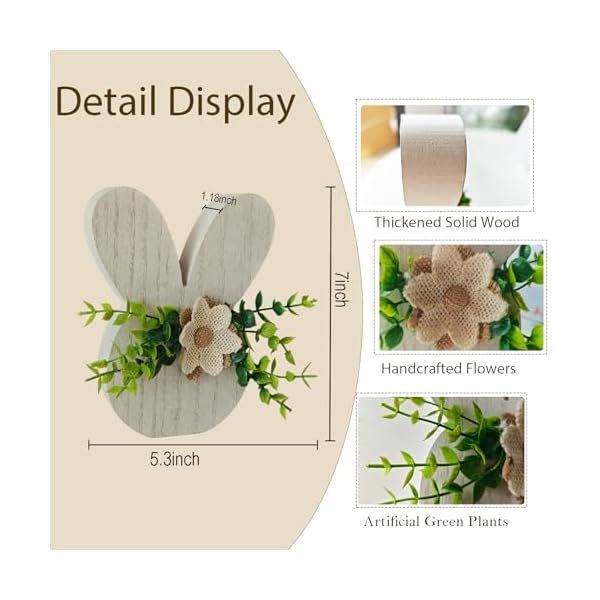 Easter decorations decor wooden easter bunnies ornaments easter tabletop tiered tray decorations set easter crafts rabbit easter party table decorations indoor  urban country home decor