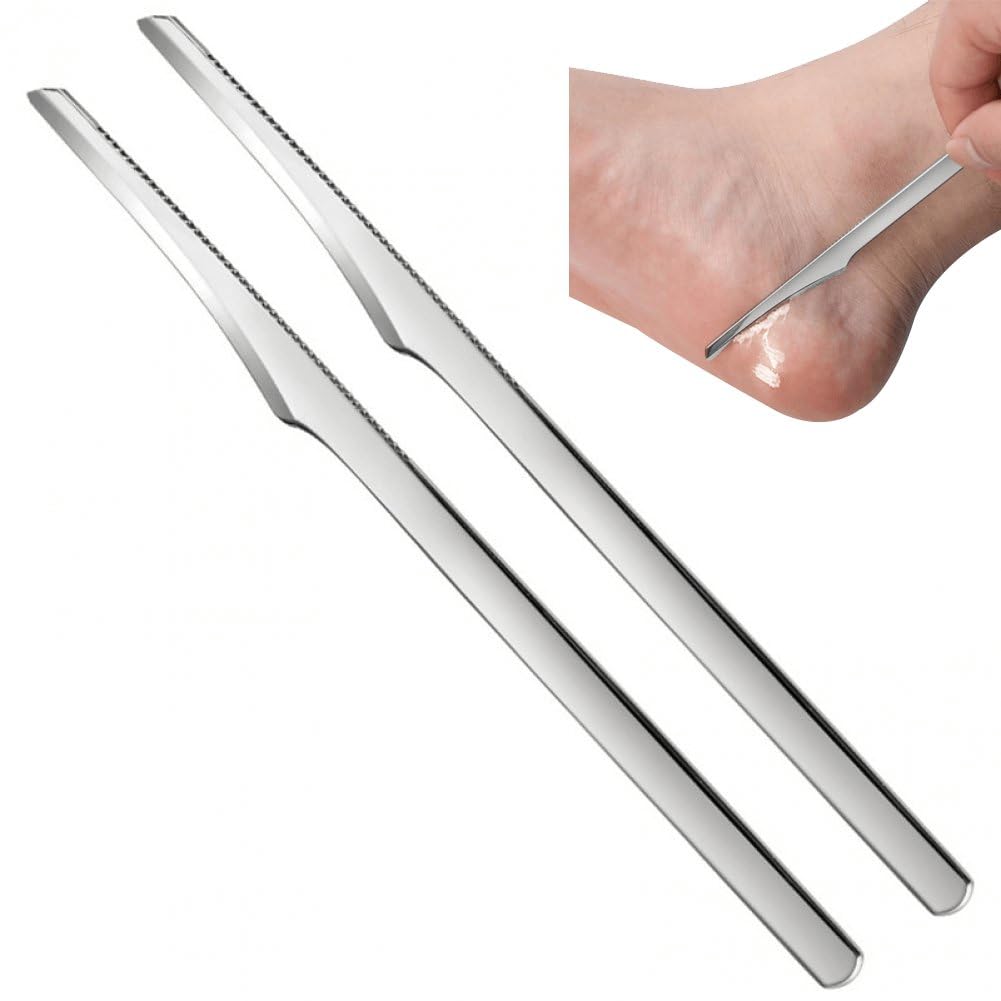 Set di 2 Raschietti per Pedicure Professionali, Set di Coltelli per Unghie, Raschietto per Rimozione della Pelle Morta, per Pelle Secca, Dura E Screpolata