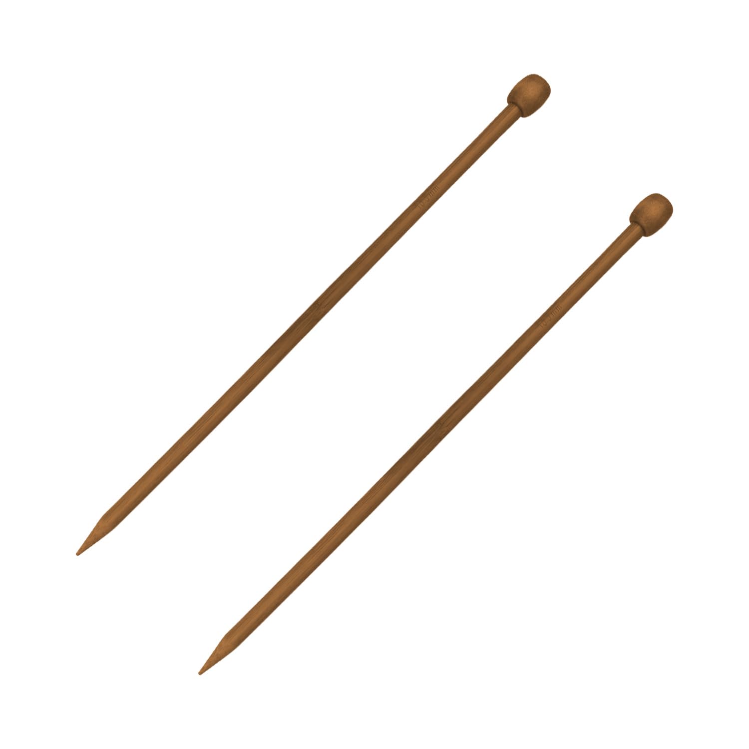 Gaomumu Slightly Yellow 2Pcs 10Mm Bamboo Knitting Needles, 35Cm Hand Knitted Sweater Single Pointed Smooth Needle Tool, For Family Indoor And Outdoor Textile For Beginners And Experienced Crafters Alike