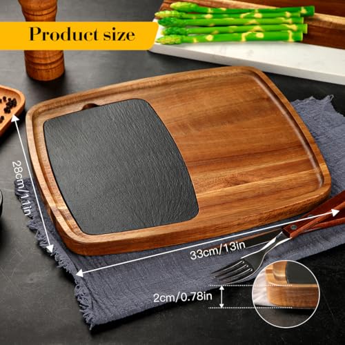 Tabla para Cortar de Madera de Acacia con Pizarra miniatura 5