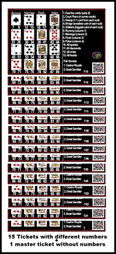 Image of Casino Theme Tambola Tickets | Night Theme Housie Tambola Themed Bingo Game| Kitty Party Theme Housie Tickets | English | for Family & Friends (Set of 15 Tickets)