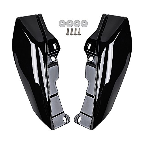1 Pair Glossy Black Mid-Frame Air Deflector Compatible for 2009-2016 Harley Road King Street Electra Tri Glide