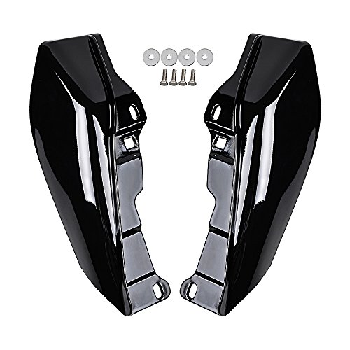 Anzio Pair Glossy Black Mid-Frame Air Deflectors Compatible with Harley