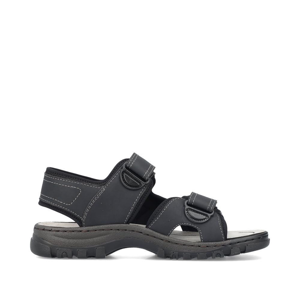 Rieker Herren Sandalen Trekkingsandalen schwarz schwarz