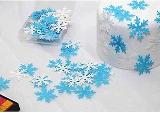Sponsored Ad - ALL Blue 50pcs Wafer Edible Snowflakes Cupcake & Cake Toppers Decoration for Winter Frozen Theme Party