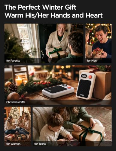 Electric Hand Warmers Rechargeable 2 Pack, Magnetic AI Hand Warmers with LED Display & 4 Levels, Portable Pocket Heater, Gifts for Christmas, Camping, Golf, Raynauds, Hunting, Women & Men - image 7