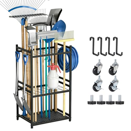 efuturetime Organisateur d'outils de Jardin 35 Emplacements, Support Rangement Outils Jardin en...