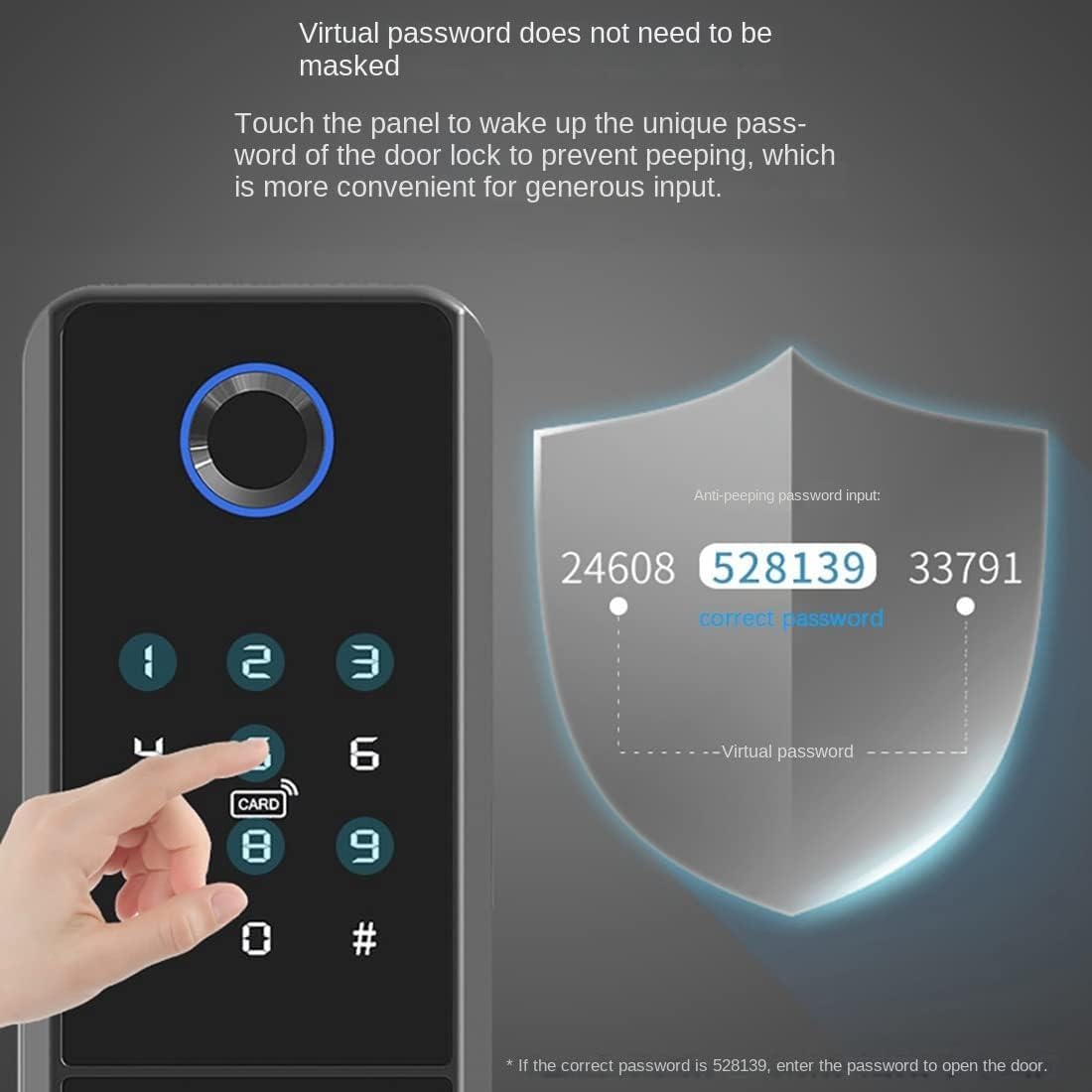 Serratura Digitale Smart WiFi Tuya con Impronte Digitali, Password, Scheda IC e APP, Impermeabile per Cancello Esterno, Alimentazione 4 Batterie AA, Nero