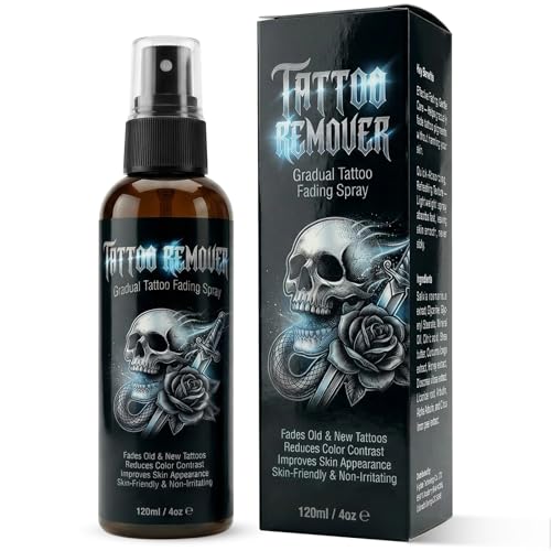 Tattoo Remover Spray - Tattoo Fading Spray Gentle Application for Old & Unwanted Ink Daily Care Formula with Botanical Extracts Lightweight Non-Greasy Texture 120 ML