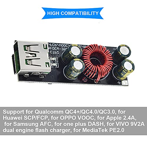 Youmile 6-35V QC4.0 QC3.0 USB Typ-C Schnelllademodul Step Down Buck Converter Modul für Mobiltelefone mit 24AWG Kabel