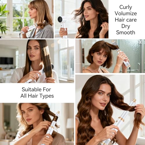 Image of 5 in 1 Hair Dryer Brush Blow Dryer Set Curling Iron Hair Styling Tools