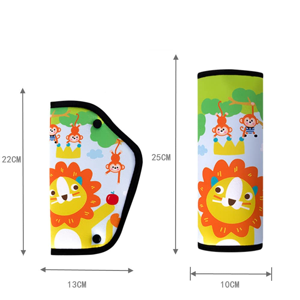 Guaine Per Cinture Di Sicurezza Auto - Set Animal Party, Con Cuscino Regolabile Per Adulti E Bambini - Foto 9