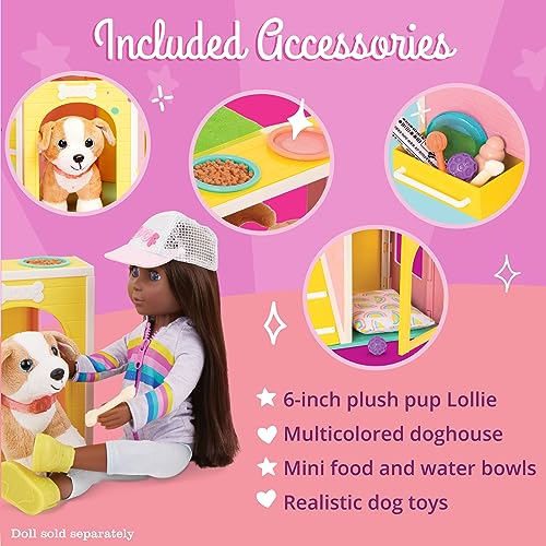 Glitter Girls - GG Hundehaus & Welpen-Set - Hundehaus Spielset - Plüsch-Welpe Chihuahua - 36 cm Puppen-Zubehör - Kinder ab 3 Jahren - Kinderspielzeug