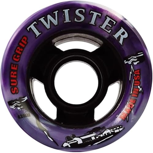 Sure-Grip Twister Ruedas de patines | Dureza 95A con 2.441 in x 1.654 in | Fabricado con material de uretano – Ruedas deslizantes elegantes y
