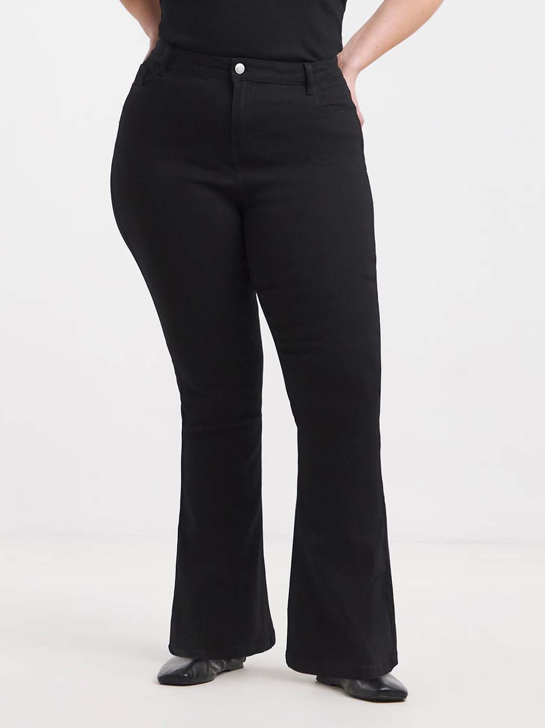 KOTTY Vaqueros de mezclilla de cintura alta para mujer, corte acampanado, ajustados, para mujer, modernos, informales, disponibles en talla regular y grande