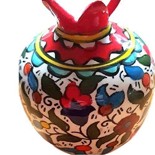 Pomegranate Armenian Ceramic Vase for Flowers Red Decor Israel Ceramic Jewish Home Blessing. Judaica Gifts for tthe Home.