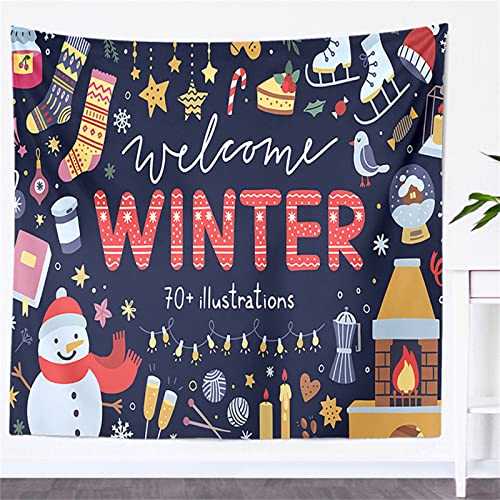 Tapisserie de Noël bonhomme de neige décoration d'hiver