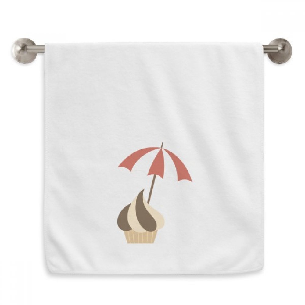 Diadème serviette moelleuse d'exception motif chocolat et crème glacée blanche 13X29 Pouces