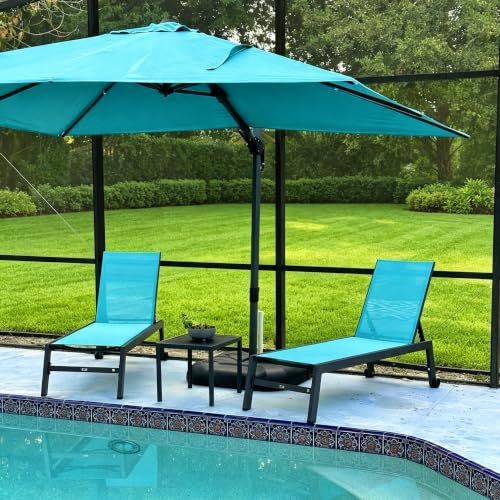 PURPLE LEAF Pool Chaise Lounge 2 Pieces, Turquoise Blue
