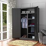 Letaya Metal Storage Cabinets Locker with Lock Door, 72'' Clothing Coat Steel Storage Freestanding Wardrobe for Office, Home, School, Employee,Gym,Fire Department (Black) - Image 2
