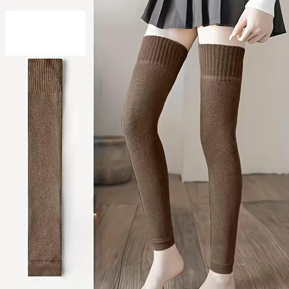 Thigh High Socks Extra Long Cotton Women Thigh High Socks Extra Long Knit Leg Boot Stockings Leg Thermal Woolen for Women Winter Wear Knee Length Leg War-image-26