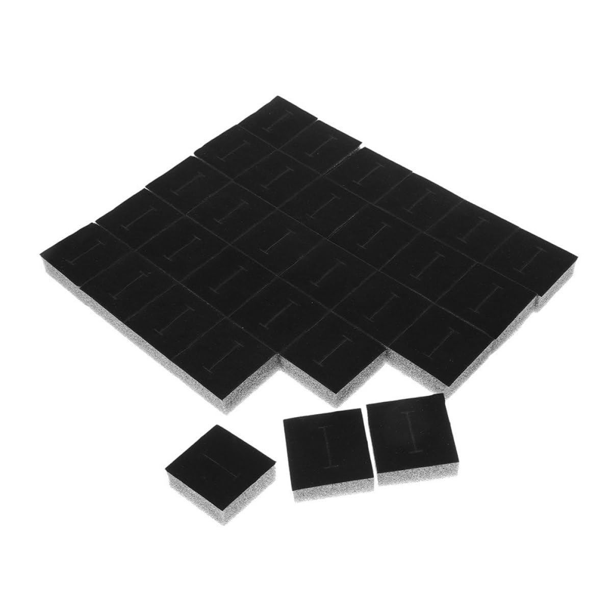 20 Inserts en Mousse Noire pour Coffrets à Bijoux et Éponge de Rangement