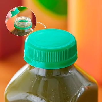 Pack of 100 Green Bottle Caps 38mm 1.5 Tamper Evident Screw-On Bottle Caps Plastic Replacement Lids for Juice Water and Milk Bottles