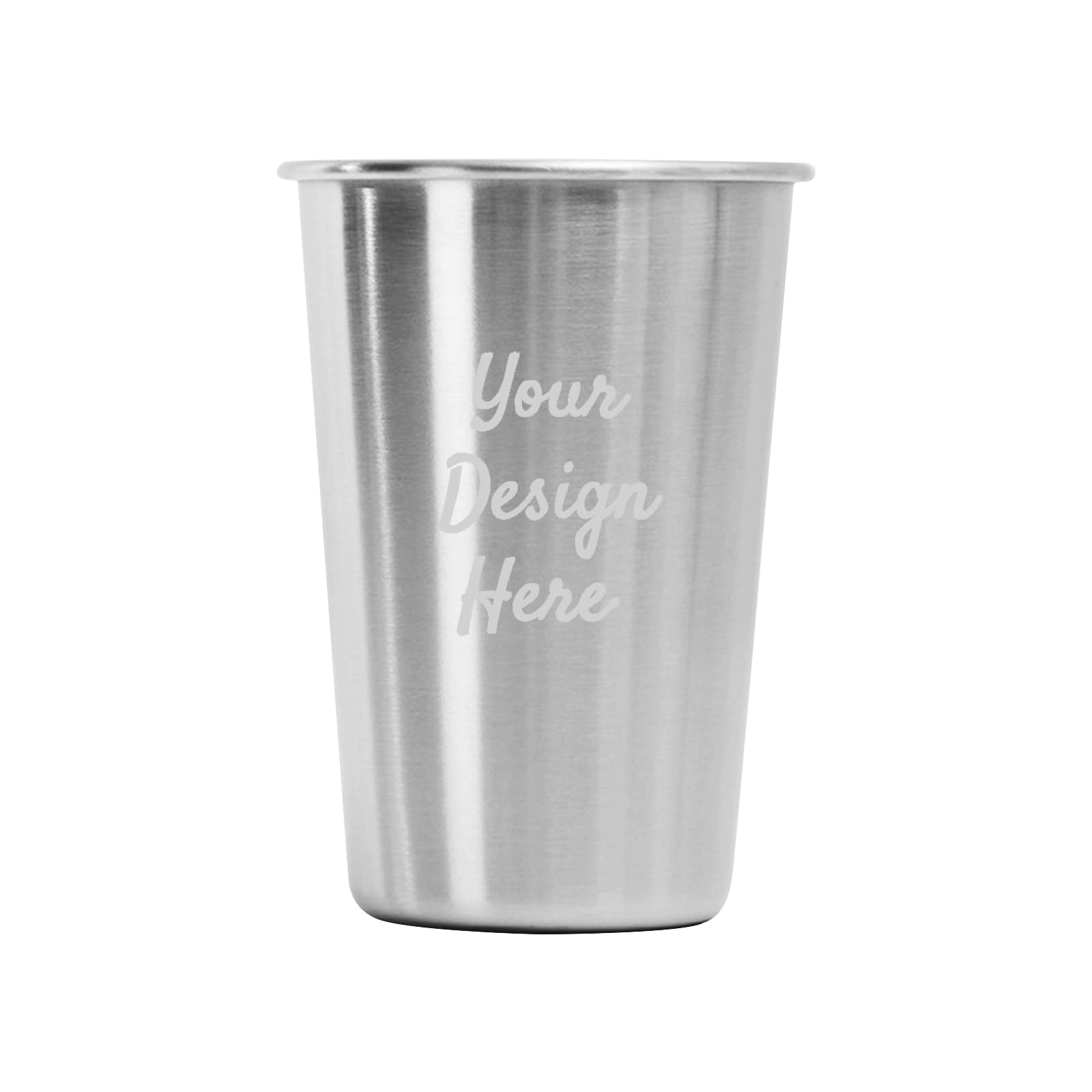 Gobelet Personnalisable En Acier Inoxydable 473 Ml (16 Oz) - Gravure Laser, Incassable, Pour événements, Bars, Restaurants